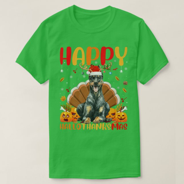 T-shirt Funny Doberman Dog Lover Happy Doberman HelloThank (Design devant)