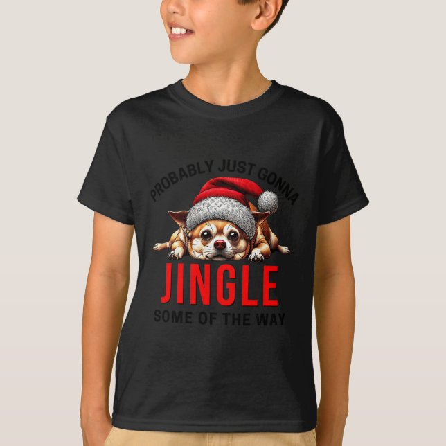 T-shirt Funny Dog Christmas Chihuahua Premium Tri-blend  (Devant)
