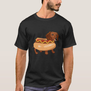 T-shirt Funny Dog Dachshund Hot Dog Restauration rapide