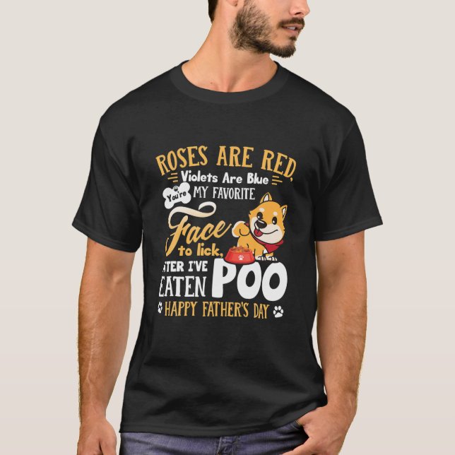 T-shirt Funny Dog Poem Happy Father's Day (Devant)