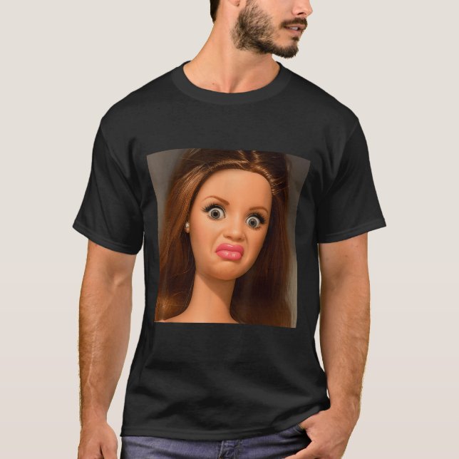 T-shirt Funny Doll Face Meme Disgusting  (Devant)