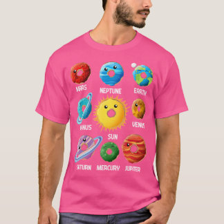 T-shirt Funny Donut Planètes Système Solaire Enfants Astro