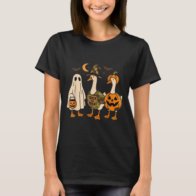 T-shirt Funny Duck Duck Boo Halloween Costume Duck  (Devant)