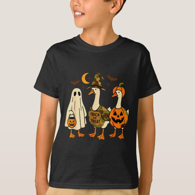T-shirt Funny Duck Duck Boo Halloween Costume Duck  (Devant)