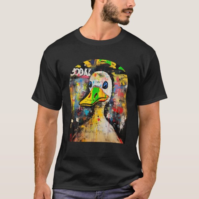 T-shirt Funny Duck Retro 90s Street Art Graffiti Style Aes (Devant)