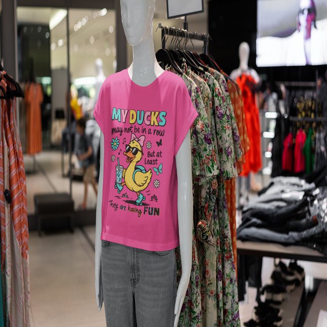 T-shirt Funny Ducks Not In A Row  (Funny Ducks Not In A Row T-Shirt)