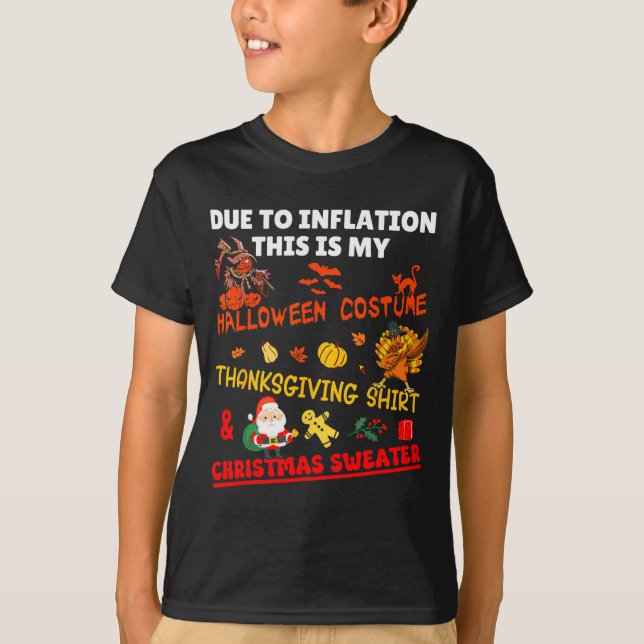 T-shirt Funny Due To Inflation This Is Xmas New Year's Eve (Devant)