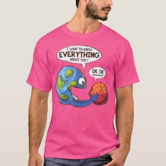 T-shirt Funny Earth Planet Et Mars Occupy Mars Astronomie