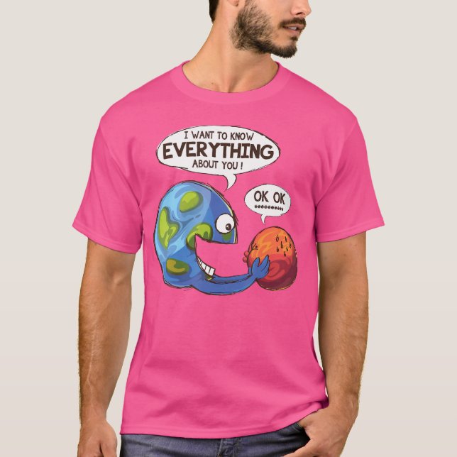 T-shirt Funny Earth Planet Et Mars Occupy Mars Astronomie  (Devant)