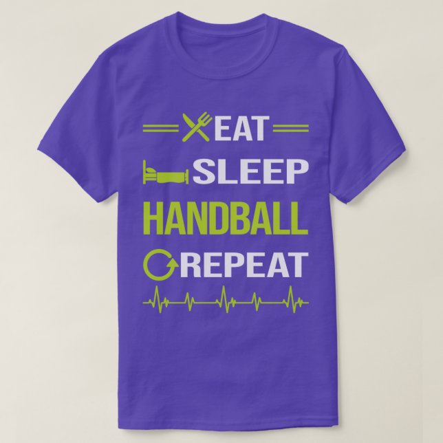 T-shirt Funny Eat Sleep Repeat Handball (Design devant)
