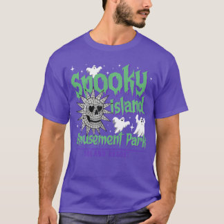 T-shirt Funny Éffrayant Island Amusement Park Skull Retro