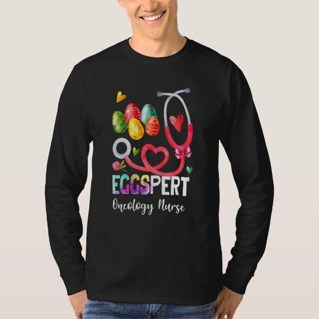 T-shirt Funny Eggspert Oncologie Infirmière Bunny Stethosc (Devant)