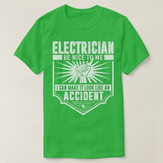 T-shirt Funny Electrician Art Men Electrical Engineer Humo (Design devant)