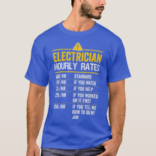 T-shirt Funny Electrician Horaires Tarifs Lineman Cadeau p