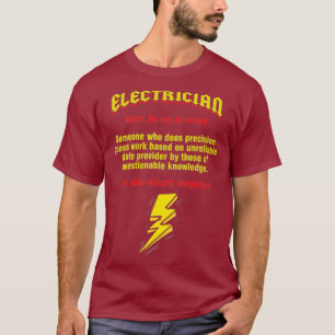 T-shirt Funny Electrician Noun Définition Lineman