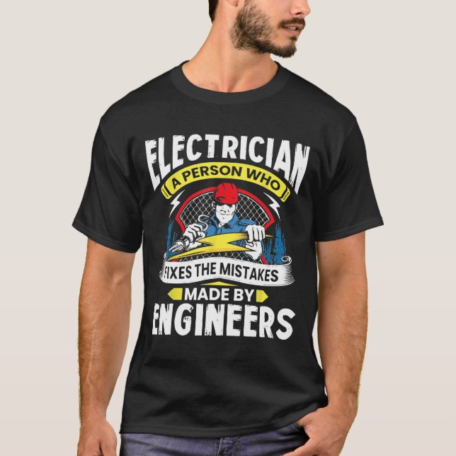 T-shirt Funny Electricien Electrique Lineman Père Papa Me (Devant)