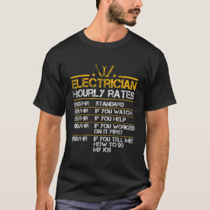 T-shirt Funny Electricien Tarifs horaires Lineman Hommes E