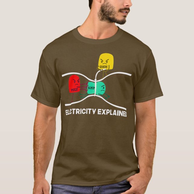 T-shirt Funny Electricity Expliqué I Enseignant Cadeau Ner (Devant)