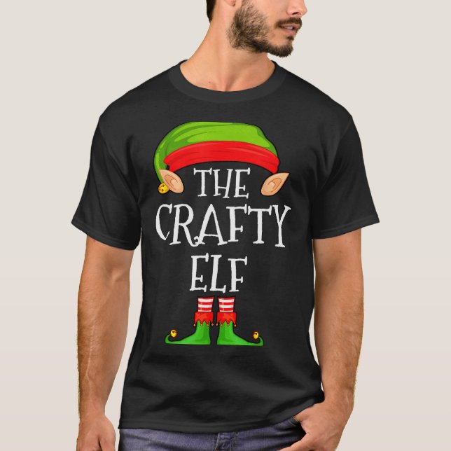 T-shirt Funny Elf Family Christmas Crafty Elf Sweater Matc (Devant)