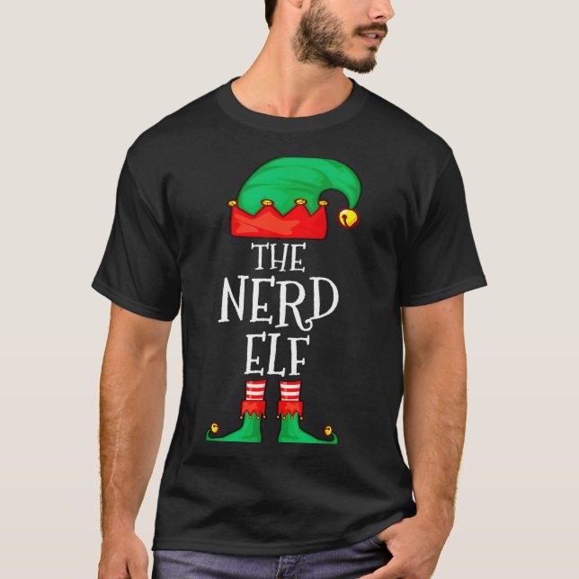 T-shirt Funny Elf Family Christmas The Nerd Elf Sweater Me (Devant)