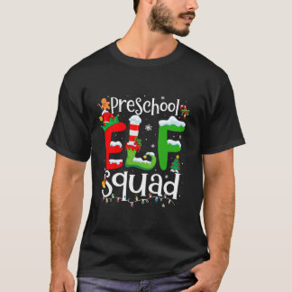 T-shirt Funny Elf Squad Enseignant préscolaire Enfant de N