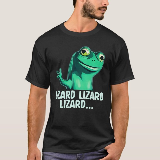 T-shirt Funny Elio Lizard Button Meme (Devant)