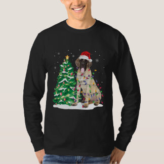 T-shirt Funny English Mastiff Christmas Lights Shirt