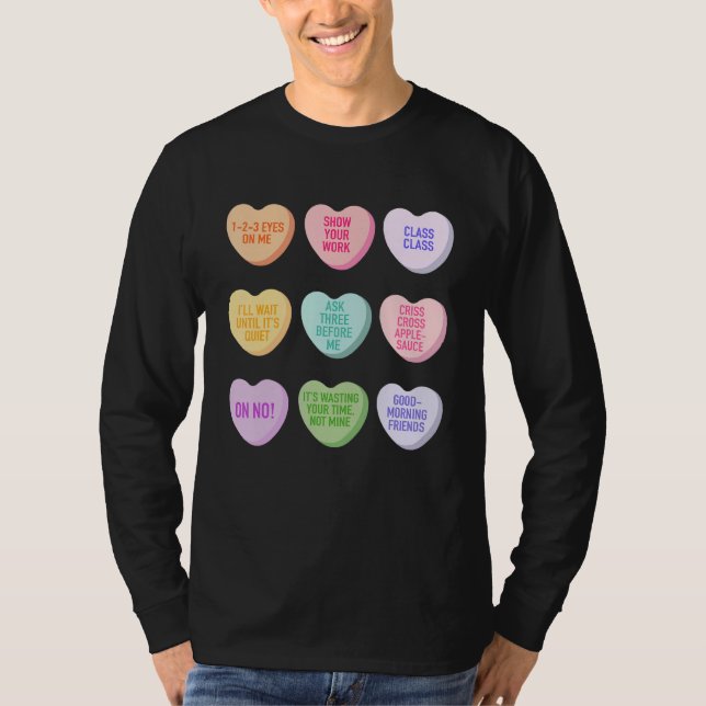 T-shirt Funny Enseignant Valentines Jour Conversation Coeu (Devant)