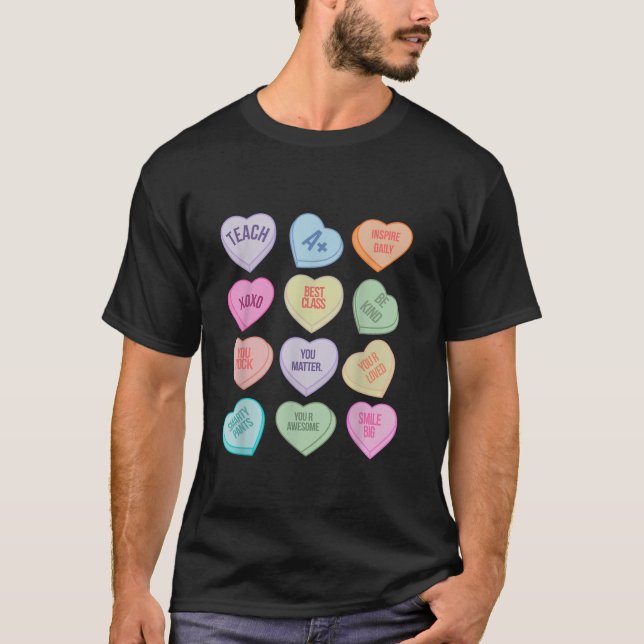T-shirt Funny Enseignant Valentines Jour Enseigner Coeur C (Devant)