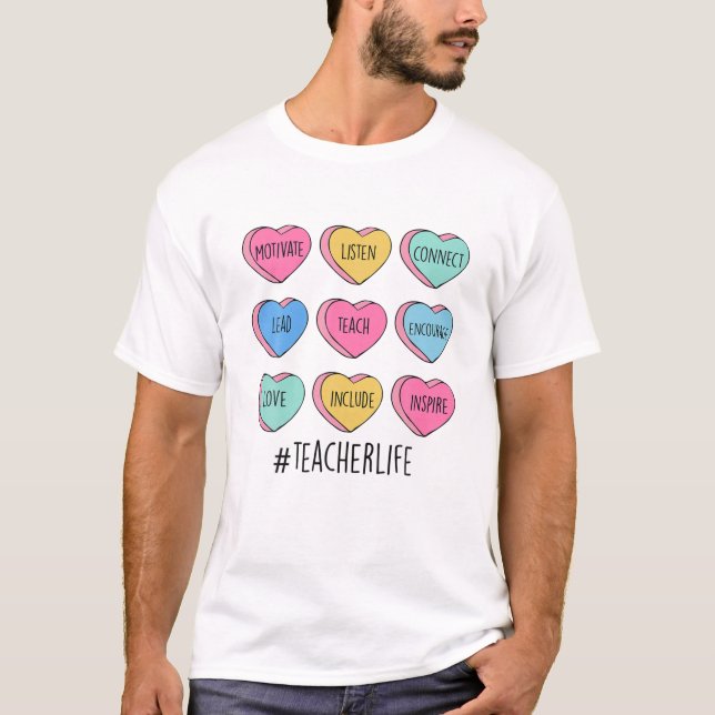 T-shirt Funny Enseignant Valentines Journée de l'enseignem (Devant)