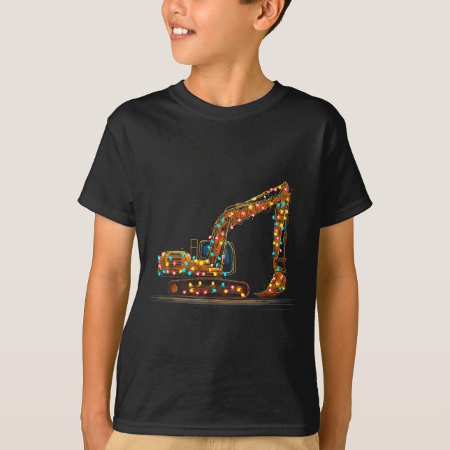 T-shirt Funny Excavator Christmas Graphics Lights Lover  (Devant)
