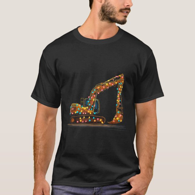 T-shirt Funny Excavator Christmas Graphics Lights Lover  (Devant)