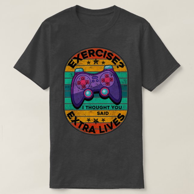 T-shirt Funny Extra Lives Vidéo Contrôleur Retro Boy (Design devant)