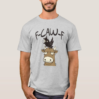 T-shirt Funny F-Caw-F Black Crow On Cow Head