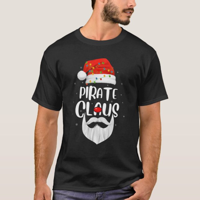 T-shirt Funny Famille de Noël Correspondant Pirate Claus P (Devant)