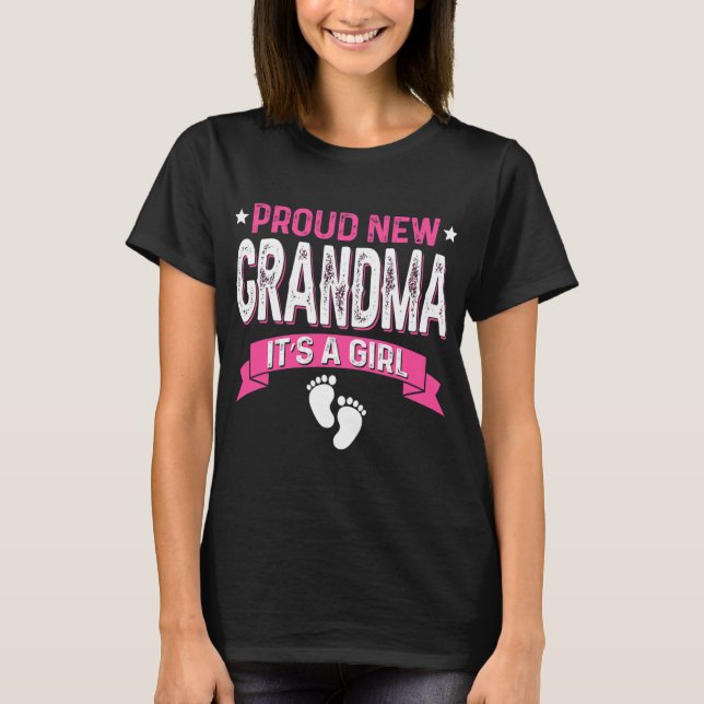 T-shirt Funny Family Gender Reveal Proud New Grandma It's  (Devant)