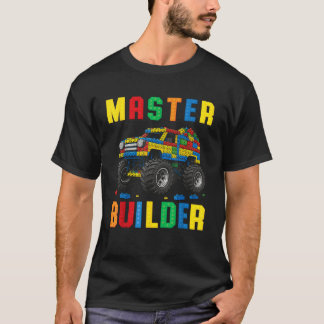 T-shirt Funny Family Master Builder Building Bricks Blocks