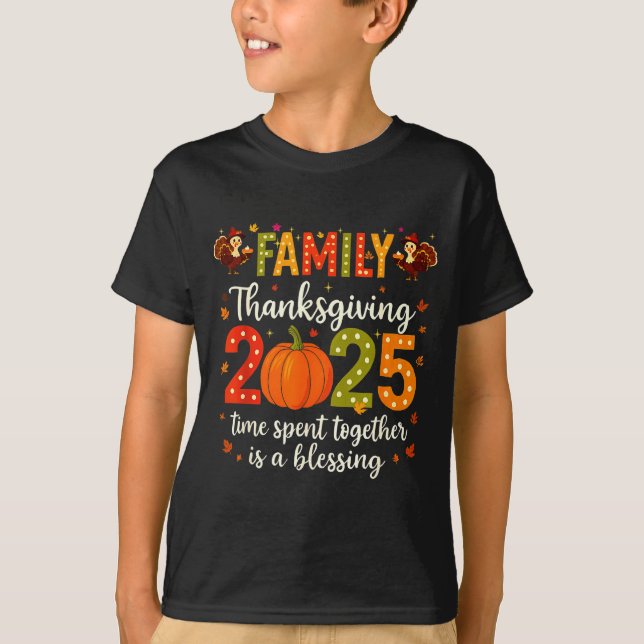 T-shirt Funny Family Thanksgiving 2025 Shirt - Cute Pumpki (Devant)