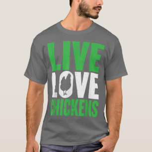 T-shirt Funny Farm Live Love Poulets Graphique Femmes et m