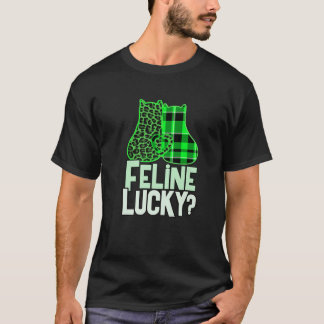 T-shirt Funny FELINE LUCKY Feindre Mes chats Luck St Patri