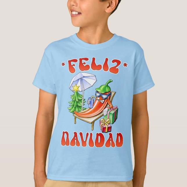 T-shirt Funny Feliz Navidad Cute Christmas Chili (Devant)