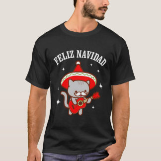 T-shirt Funny Feliz Navidad Meowiachi Chat Pour Noël