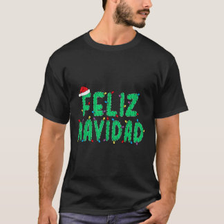 T-shirt Funny Feliz Navidad Pajamas Père Noël Cactus espag