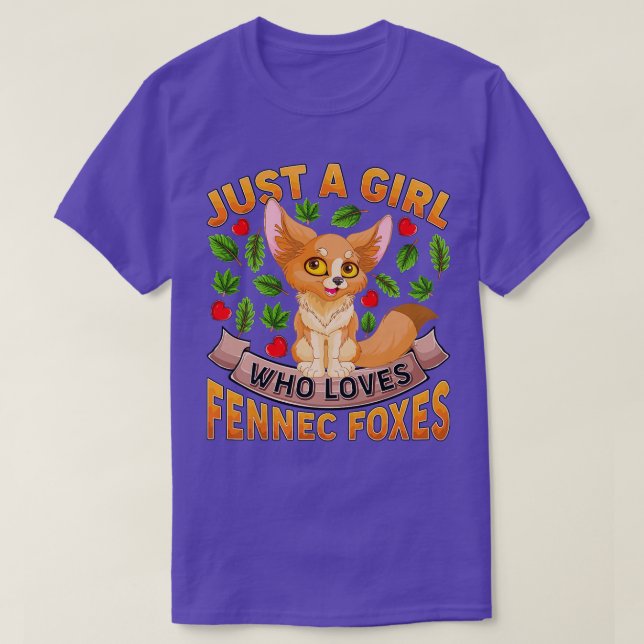 T-shirt Funny Fennec Fo Lover Juste Une Fille Qui Aime Fen (Design devant)