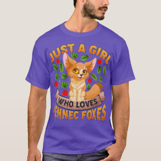 T-shirt Funny Fennec Fo Lover Juste Une Fille Qui Aime Fen
