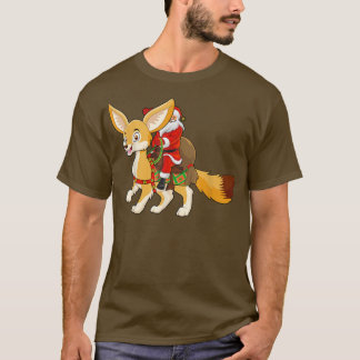 T-shirt Funny Fennec Fo Lover Père Noël Riding Fennec Fo C