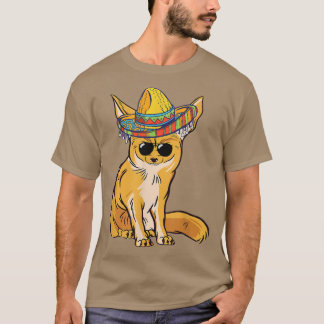 T-shirt Funny Fennec Fo Sombrero Meican Sunglass Fennec Fo