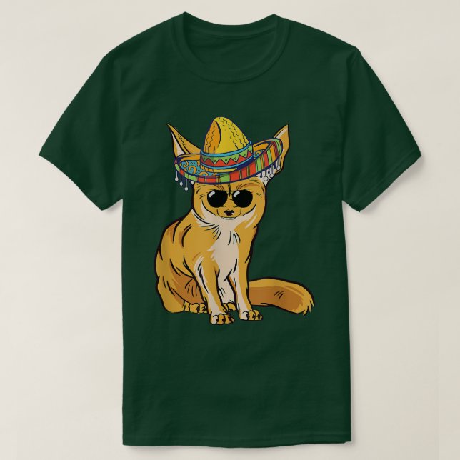 T-shirt Funny Fennec Fo Sombrero Meican Sunglass Fennec Fo (Design devant)