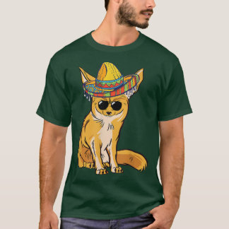 T-shirt Funny Fennec Fo Sombrero Meican Sunglass Fennec Fo