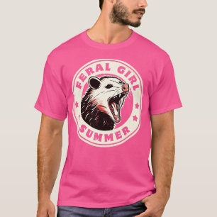 T-shirt Funny Feral Girl été Opossum Style Vintage